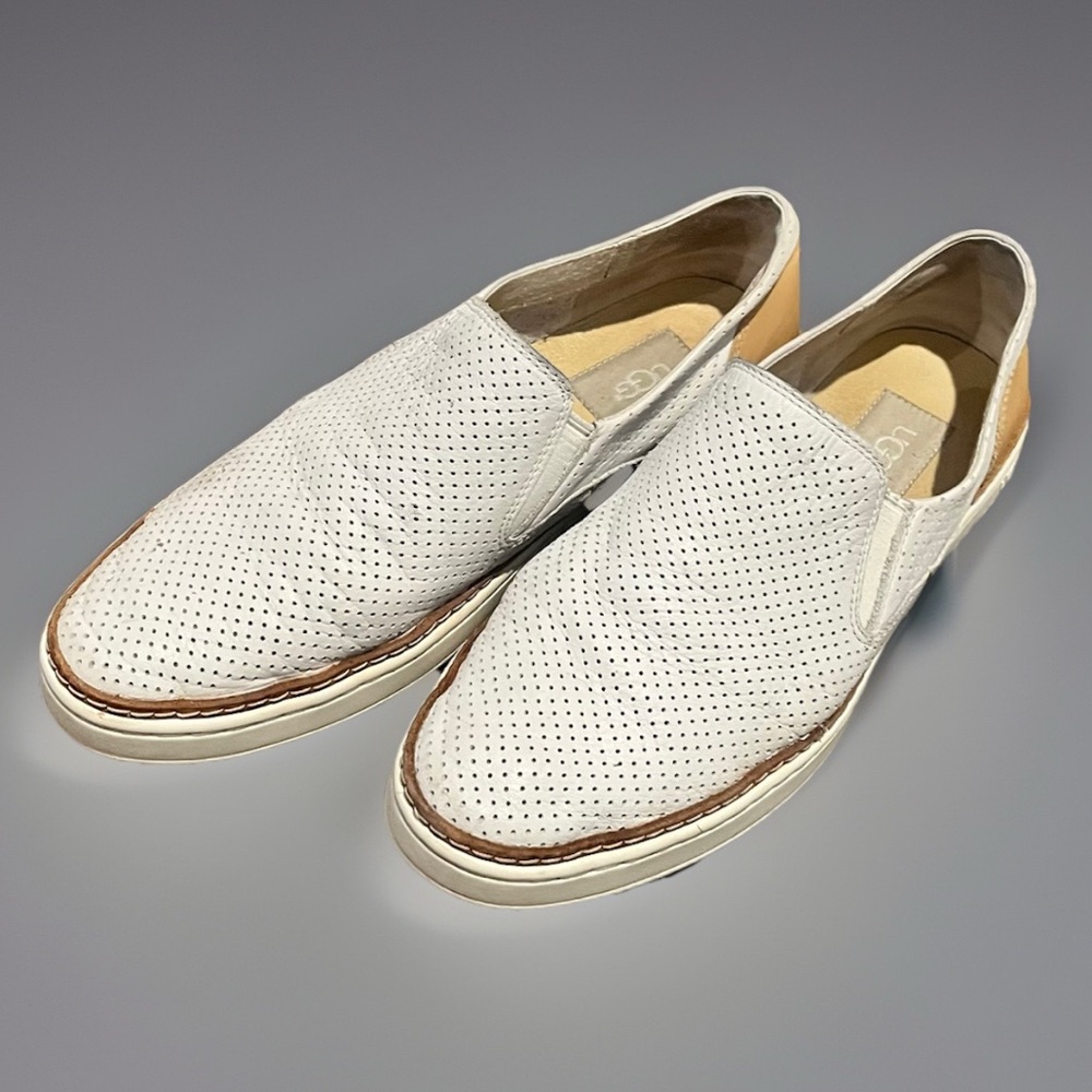 UGG women’s Leather White Slip-On Shoes